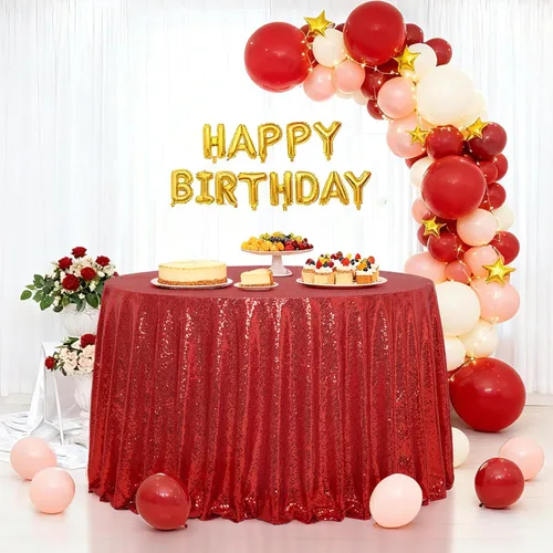 Miniatura 31 de Eternal Beauty Mantel de lentejuelas doradas de 120 pulgadas, mantel redondo brillante con purpurina para decoración de bodas, fiestas de cumpleaños