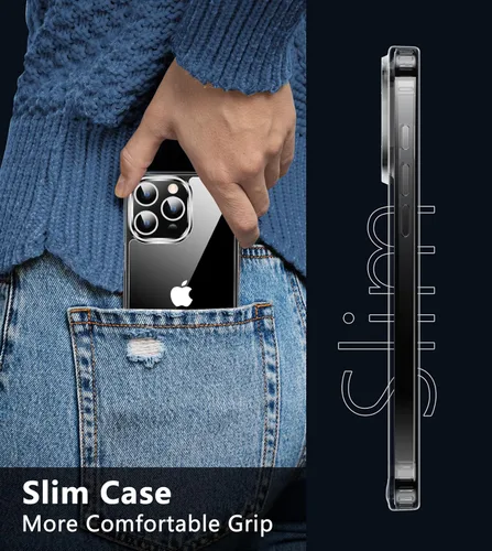 Miniatura 1409 de FNTCASE Funda para iPhone 13 Pro-Max: Fundas magnéticas transparentes compatibles con Magsafe Slim anti amarillamiento protección contra caídas
