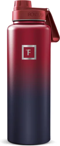 Miniatura 81 de IRON °FLASK Frasco de hidratación para acampar y senderismo con pajilla, botella de agua deportiva de acero inoxidable con aislamiento de boca Dark
