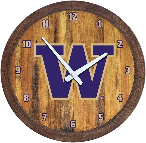 Miniatura 55 de The Fan-Brand NCAA Oklahoma Sooners: Reloj de pared con parte superior de barril de imitación para decoración de bar, decoración de fiesta