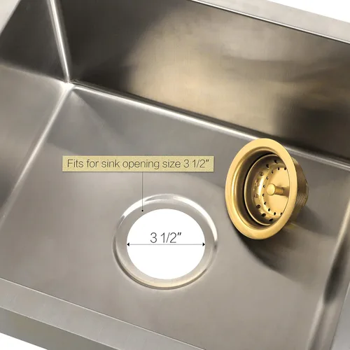 Miniatura 7 de LQS Ensamblaje de drenaje para fregadero de cocina, colador de cesta de drenaje de acero inoxidable 304 con cesta coladora de fregadero extraíble