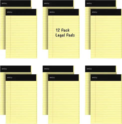 Miniatura 9 de Emraw Jr. - Bloc de notas legal con rayas anchas. Borde perforado. 5 "x 8" amarillo canario, universal, tamaño junior, 50 hojas por bloc