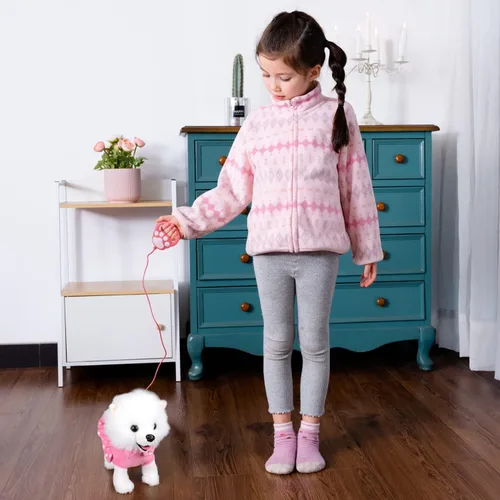 Miniatura 4 de WorWoder - Juguete de perro interactivo de felpa electrónico que canta, camina y ladra con control remoto y correa para niños, regalos para bebés