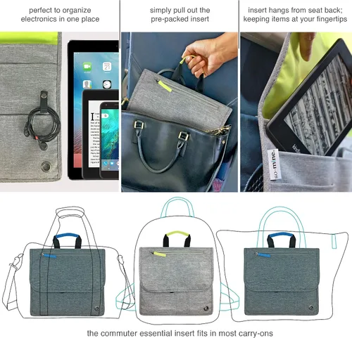 Miniatura 5 de So-Mine Commuter Bolsa esencial Se fija al asiento de la aerolínea y el bolsillo del coche Organizador de viaje Perfil delgado 6 bolsillos 2