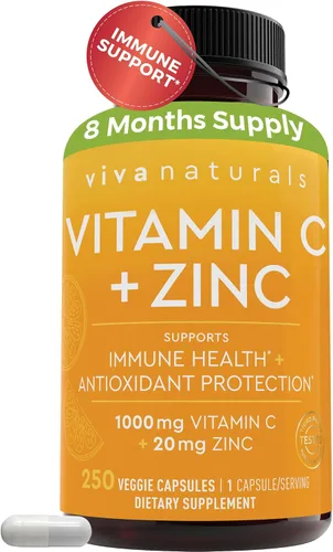 Miniatura 10 de Vitamina C Viva Naturals Premium Non-GMO con Bioflavonoides y escaramujos, 0.03527 oz, 250 cápsulas vegetales.