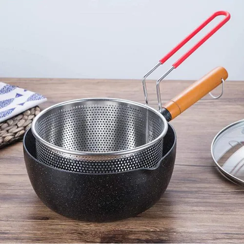 Miniatura 3 de Colador de fideos de acero inoxidable Filtro de alimentos fritos Colador Colador Cuchara Colador Cesta