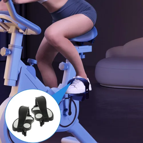 Miniatura 4 de Pedales de bicicleta estática con correas, Pedales de bicicleta reclinada estacionaria, Rosca de 1/2 "para bicicleta de spin, Bicicleta estática