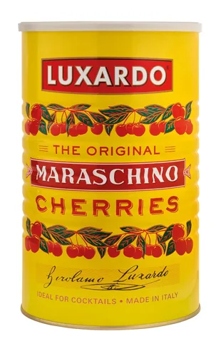 Luxardo Cerezas al marrasquino originales | Cerezas gourmet | Ideal para cócteles | Producto de Italia | Aproximadamente 890 cerezas por lata - lata