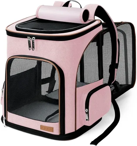 Miniatura 11 de Lekereise Mochila para Gatos Expandible Transportador de Mascotas Mochila para Gatos y Perros Pequeños, Mochila Transportador de Perros Plegable
