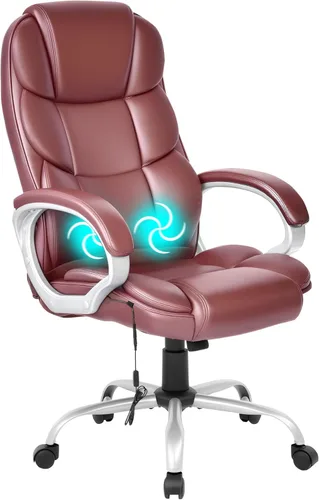 Miniatura 12 de FDW Silla de oficina para computadora, respaldo alto, ergonómica, ajustable, silla de escritorio giratoria de piel sintética ejecutiva con Negro