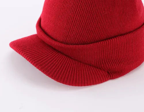 Miniatura 39 de Home Prefer - Gorro de invierno para hombre con visera, cálida y doble punto.