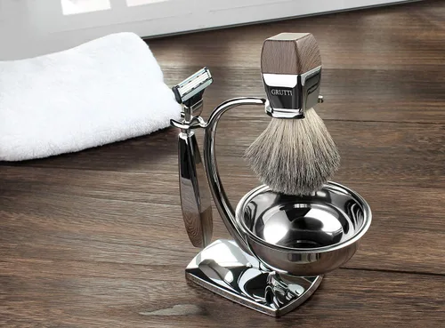 Miniatura 2 de GRUTTI Kit de afeitado para Gillette Fusion 5 - Tazón magnético, soporte y cepillo sintético, compatible con cuchillas de repuesto Fusion5