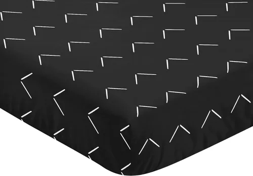 Miniatura 3 de Sweet Jojo Designs Sábanas ajustables para cuna de bebé (flecha bohemia negra y blanca) para niños o niñas, guardería infantil, habitación de niños