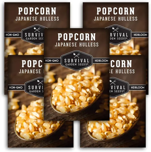 Miniatura 12 de Survival Garden Seeds - Semilla de Maíz Sin Cáscara Japonés para Plantar - 1 Paquete con Instrucciones para Plantar y Cultivar Deliciosas Palomitas