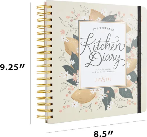 Miniatura 2 de C.R. Gibson Cuaderno de cocina con tapa dura en espiral, libro de cocina familiar, 8.5 x 9.5 pulgadas, limones