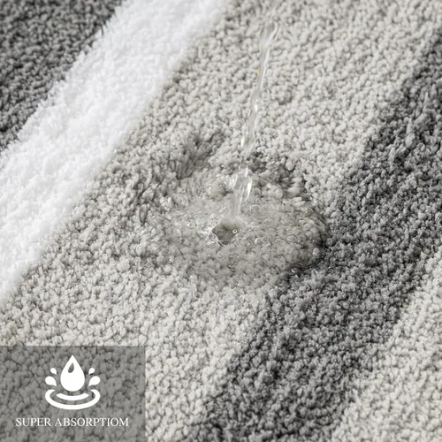 Miniatura 3 de MIULEE Alfombra de baño amarilla, alfombra de contorno en forma de U, alfombra de baño absorbente con parte trasera antideslizante y microfibra
