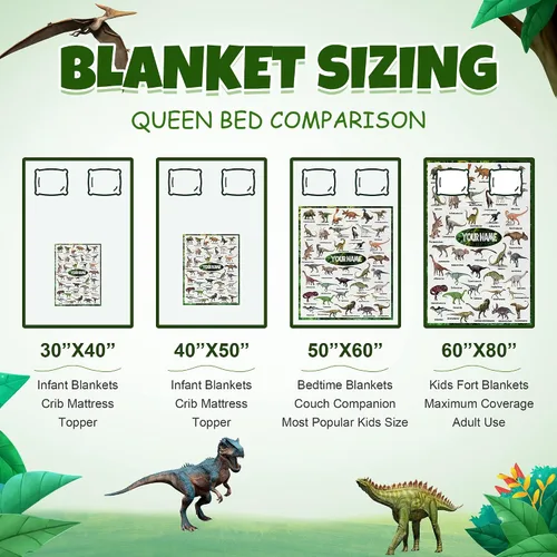 Miniatura 3 de Manta personalizada de dinosaurio para niños, mantas de regalo de dinosaurios jurásicos para niños, manta personalizada con nombre, manta