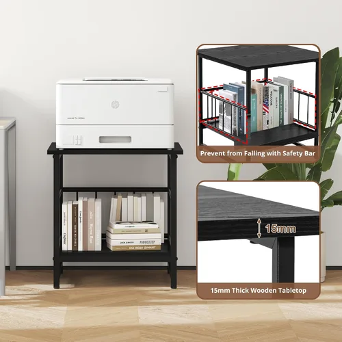 Miniatura 6 de EazeHome Mesa auxiliar cuadrada de 18 pulgadas, moderna mesita de noche, mesita de noche con estante de almacenamiento abierto para sala de estar