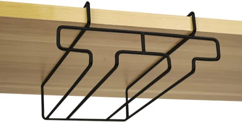 Miniatura 6 de Soporte para copas de vino – Estante para copas debajo del gabinete – Estante de almacenamiento para percha, apto para armario de 0.8 pulgadas