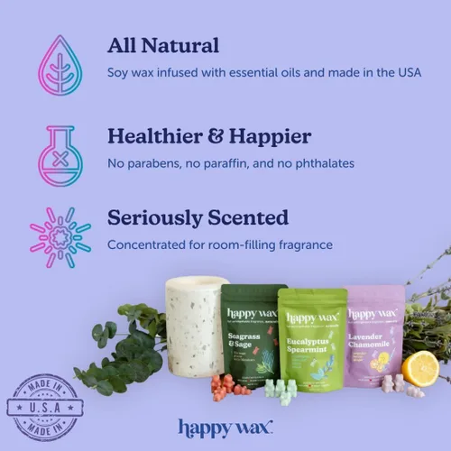Miniatura 3 de Happy Wax Florence - Cera perfumada de oso para derretir – infundida con aceites esenciales – No tóxica – (bolsa de 4 onzas)