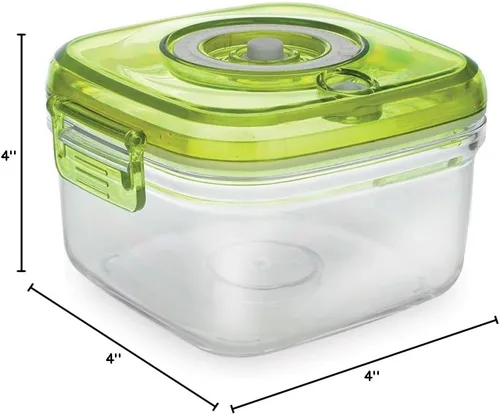 Miniatura 3 de Contenedores de plástico para almacenamiento de alimentos con tapas herméticas, recipientes cuadrados de almacenamiento de alimentos con tapas