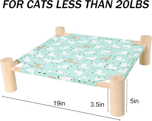 Miniatura 4 de Patas Lague Hamaca para gatos y perros, cama para perros pequeños, de madera, para gatos, mascotas, conejos, refrigeración, para exteriores, muebles