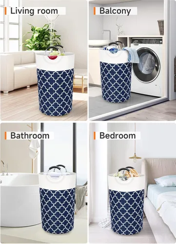 Miniatura 7 de Fabspace - Cesta grande de lavandería con bolsa de lavandería plegable, cesta de lavado, bolsa de ropa plegable, alta con asas, resistente al agua