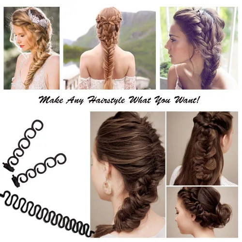 Miniatura 6 de 73 piezas de herramientas para trenzar el cabello con moño de peluca de cabello marrón, herramientas de peinado para el cabello, accesorios