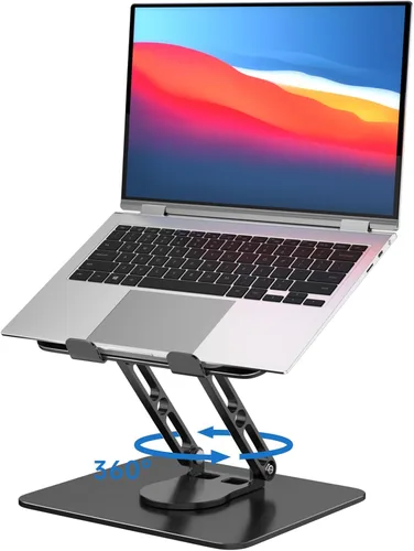 Miniatura 11 de Soporte para Laptop de Escritorio Ajustable Soporte para Computadora con Base Giratoria de 360° Soporte Elevador Ergonómico para Laptop