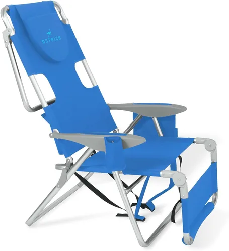 Miniatura 13 de Ostrich 3N1 Silla reclinable ligera para césped, playa, reclinable con reposapiés, Muebles de exterior para patio, balcón, patio trasero o porche