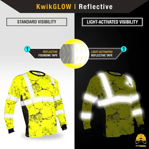 Miniatura 3 de KwikSafety - Charlotte, NC - Camisas de seguridad de manga larga de edición limitada [Cinta de espina de pescado de lujo] Clase 3 Cumple con ANSI