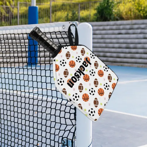 Miniatura 7 de Funda de paleta de pickleball personalizable, 1/2 paquetes de texto personalizado, nombre y foto, ajuste universal para hombres y mujeres
