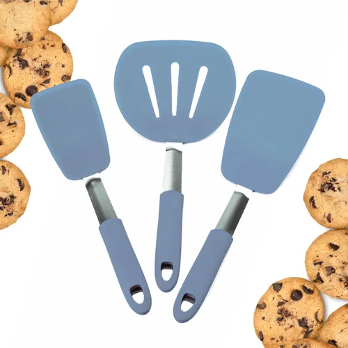 Miniatura 11 de StarPack - Juego de espátulas de silicona flexible de alta calidad, 3 espátulas para utensilios de cocina antiadherentes, juego de espátulas de alta