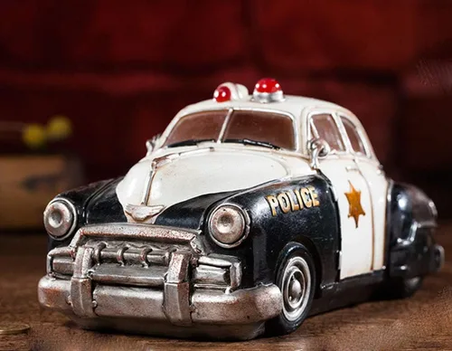 Miniatura 3 de Colias Wing Decoración para el hogar Retro Policía Coche Moneda Banco Ahorro de Dinero Alcancía