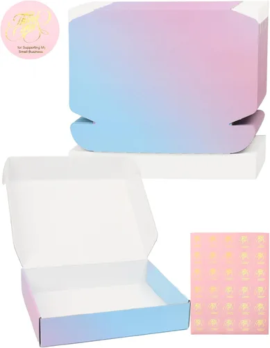 Miniatura 20 de Cajas de envío pequeñas de 6 x 4 x 2 pulgadas para pequeñas empresas, paquete de 30 cajas de correo moradas, caja de embalaje de cartón corrugado