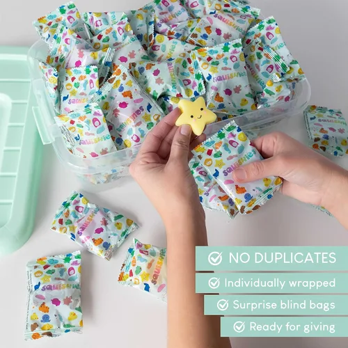 Miniatura 2 de BONNYCO Mochi - Juguetes esponjosos a granel para niños, paquete de 80 bolsas de regalos para niños de 3-5, 4-8, regalos de devolución para fiesta