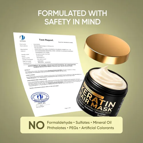 Miniatura 8 de SUNATORIA Mascarilla de queratina para el cabello - Acondicionador profundo para cabello dañado y seco - Hidrata, repara, nutre - Tratamiento Negro