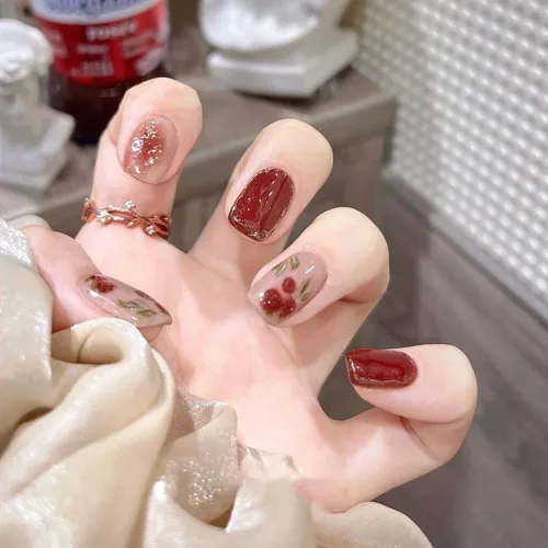Miniatura 47 de LIGHT RAIN - Uñas a presión de longitud media, con diseño de galaxia Andromeda, uñas postizas de gel, reutilizables, de lujo, de siete capas
