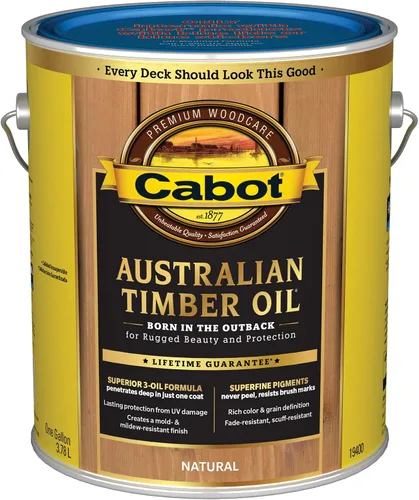 Miniatura 8 de Cabot Aceite de madera australiana para manchas y protector de madera, teca miel, 1 cuarto de galón