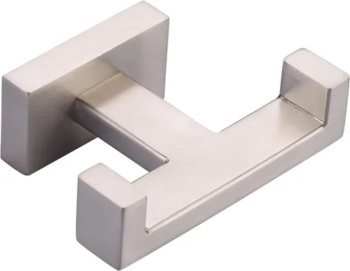Miniatura 8 de Gancho doble para toallas de baño para montar en la pared, soporte moderno dorado para toallas, ganchos resistentes para bata de pared, colgador