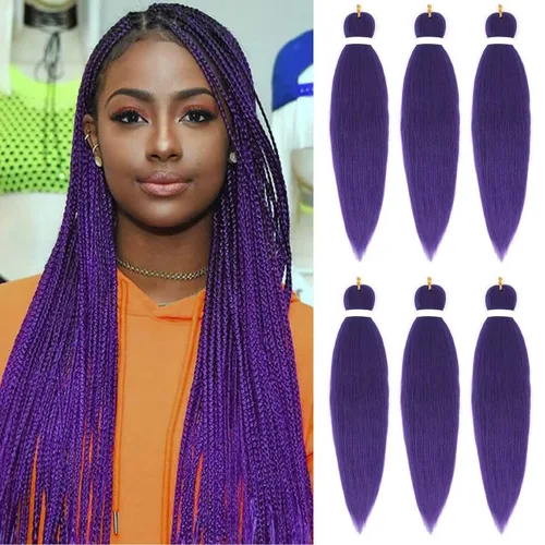Miniatura 25 de Cabello Trenzado Ombré Pre-Estirado 26 Pulgadas Ombré Marrón 8 Paquetes/Lote Trenza Fijación con Agua Caliente Cabello Sintético Profesional