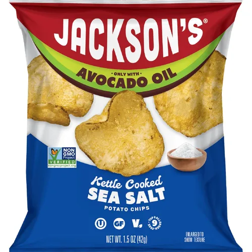 Miniatura 6 de Jackson's Classic Kettle - Papas fritas (paquete variado, 1.5 onzas, paquete de 10), hechas con aceite de aguacate premium, sal marina, sal