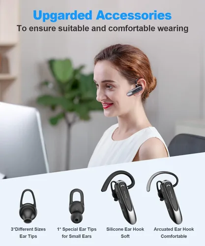 Miniatura 6 de Link Dream Auricular Bluetooth inalámbrico CVC8.0 para teléfono celular, micrófono dual, cancelación de ruido, teléfono con llave de silencio 20H