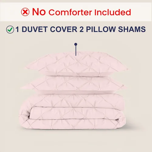 Miniatura 39 de Kotton Culture 1 Pc Twin/Twin XL Size Pinch Pleated - Pintuck Duvet Cover Only - 100% Egyptian Cotton Sateen -1000 TC Luxury Comforter Cover-Zipper