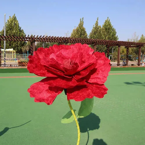 Miniatura 7 de 150cm/60in Rosa Roja Gigante Flores Artificiales Gigantes Accesorios de Rosas Jumbo Accesorios de Flores Grandes para Decoración Regalo Creativo
