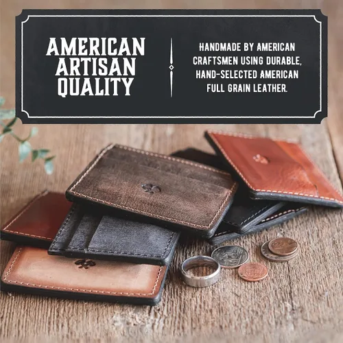 Miniatura 2 de Cartera delgada para hombre Fabricada en Estados Unidos Cuero de grano completo