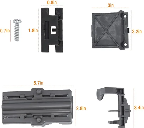 Miniatura 6 de AMI W10712394 - Kit de ajuste de estante superior para lavavajillas con 2 piezas W10508950 Clip de parada de riel deslizante para lavavajillas que