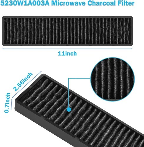 Filtro de repuesto para filtro de microondas LG 5230W1A003A JVM7195SK6SS LMV1650ST, LMV1650SW, LMV2031BD, LMV2031SB, LMVM2085SB, LMVH1711ST,
