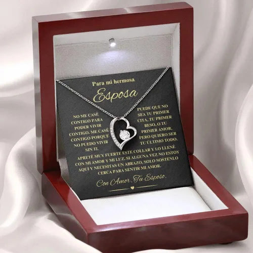 Miniatura 2 de LEXPO Para Mi Hermosa Esposa - Collar Regalo Personalizado Para Esposa, Novia, Pareja, Amor, Aniversario, Cumpleaños, Celebración - FL237P