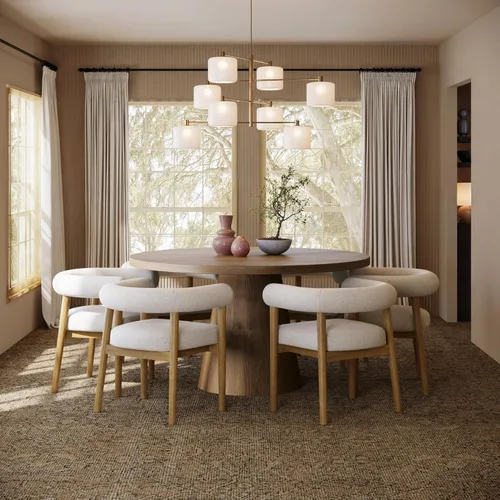 Miniatura 22 de Nathan James Gracie - Silla de comedor moderna, silla de comedor tapizada, lino natural/marrón claro, juego de 4 Lino marrón claro cepillado